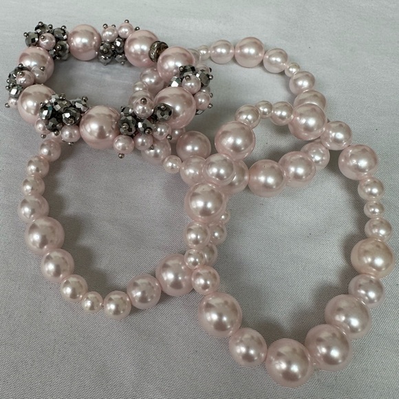 Set of pink vintage stretch bead bracelets - Picture 5 of 6